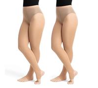 HZHSGLY 2 Pairs Dance Tights, Comfortable Skin Footless Dance Tights, 60D Barefoot Footless Tights Women Girls for Jazz Dancing School Uniforms (L, Skin