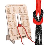 HZHSGLY Learn Knot Training Board, Wooden Knot Tying Practice Board Kit with 16 Popular Knots and 10 Nylon Paracord, DIY Hands on Ropes Training Board Multifunctional Outdoor Skills Educational Tool