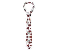 Hzhuaoeg Floral Skull Print Ties For Men, Classic Men'S Necktie Solid Tie Skinny Ties Slim Neckties Business Wedding Party Work Tie