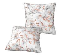Hzhuaoeg Marble Texture Copper Splatter Cushion Covers Set Of 2 Decorative Square Throw Pillow Covers Cushion Soft Pillowcase For Home Decor Sofa Couch Bedroom 20"X20"