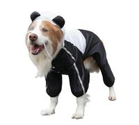HZHYMBD Pet Raincoat Big Dog Raincoat, Four-legged Outdoor Waterproof-black And White Panda Clothes-2xl (15-20 Jin Recommended)