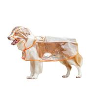 HZHYMBD Pet Raincoat Big Dog Transparent Outdoor Raincoat, Large Clothes Raincoat-orange Edge-l (7-9 Jin Recommended)