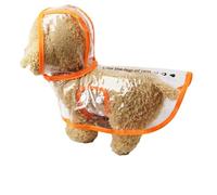 HZHYMBD Pet Raincoat Dog Transparent Raincoat, All-inclusive Four-legged Clothes, Supplies, Rain Gear-orange Edge Raincoat-l