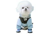 HZHYMBD Pet Raincoat Raincoat, Dog With Feet, Four-legged Traction Full-cover Small Raincoat-blue-xl (recommended Weight 12-16 Pounds)