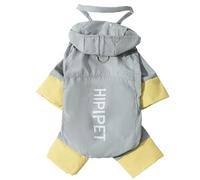 HZHYMBD Pet Raincoat Raincoat, Reflective And Traction Four-legged Waterproof For Going Out In Rainy Days-grey - Reflective-l (recommended Weight 8-12 Pounds)
