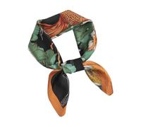 HZHYMBD Women's scarf 90 * 90cm Chanel Style Temperament Imitation Silk Scarf With Shirt Printed Scarf Small Square Scarf For Women-bordered Orange-90 * 90cm