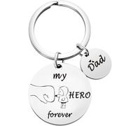HZJ-AIGO Fathers Day Gift from Daughter Son,My Hero Forever Keyring,Dad Birthday Gifts,Christmas Gifts for Dad
