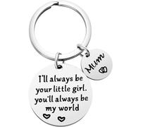 HZJ-AIGO Mother's Day Gifts from Daughter,Gifts for Mum,I'll Always Be Your Little Girl,You'll Always Be My World Keyring,Mum Gifts,Mum Birthday Gifts,Mum Christmas Gifts