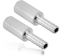 HZJF 2pcs 0.5 Micron Diffusion Stone Stainless Steel Aeration Stone Carbonating Stone with 1/4" Barb