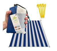HZJOYUE Outdoor Picnic Blanket 71" x 55" -Compact, Lightweight, Pocket Blanket Best Mat for the Beach, Hiking, Travel, Camping, Festivals with Carabiner,Pockets, Loops, Stakes