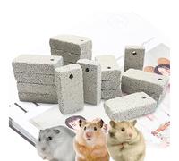 HZJPIN 18 Pcs Small Animal Pet Lava Bites Chews Toy Mineral Calcium Stone Bunny Teeth Grinding Block for Hamster Chinchilla Rabbit Squirrel Rat Parrot Guinea Pig