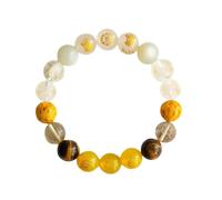 HZling Braclets Natural Five Crystal Bracelet With Rutilated Quartz Tiger's Eye & Stones Energy Balancing Wealth Attraction Hand Chain For Men And Women Braclets& 27