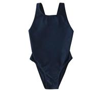 HZling High Performance Training Swimsuit for Girls Cute Triangle Bathing for Swim Practice and Lessons (Dark Blue, 9-10 Years)