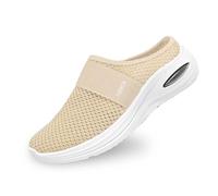 HZling Home Slippers for Women Women's Spring and Summer Fashion Net Cloth Solid Color Covered Toe Slippers Non Slip Comfortable Beach Beige