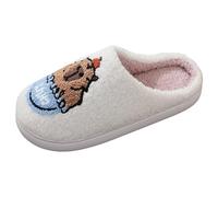 HZling House Slippers Comfortable Home Capibala Slippers Winter Panama for Men and Women Beige