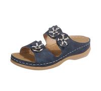 HZling House Slippers Women's Slippers for Casual Wear Stylish Open Toe Design with Heel for Summer Activities Perfectly Paired with Jeans Navy