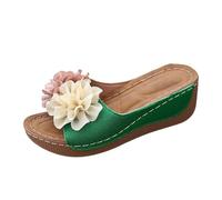 HZling Ladies Sandles Summer Platform Sandals Slip On Cutout Design Beach Slide Sandals With Chunky Heel