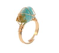 HZling Rings for Women Crystal Ring Crystal Ring Adjustable Gemstone Rings Copper Wire Wrapped Irregular Colorful Gem For Women And Girls Rings139