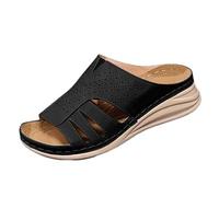 HZling Sandals Ladies Large Size Summer Thick Bottom Slippers Women's Shoes Foreign Trade A Word Half Slippers Outside Wear Beach Shoes