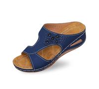 HZling Slippers Summer Women's Slippers Open Toe Fish Mouth Casual Footwear for Everyday Use Perfectly Paired with Jeans Navy