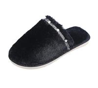 HZling Slippers Womens Women's Fireside Shearling Indoor/Outdoor Scuff Slipper with Wide Widths Black