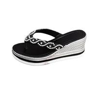 HZling Summer Sandals Women European And America Plus Size Solid Color Summer Item Round Head Thick Bottom Fashionable Hollow Out Wearing Herringbone Style Sandals For Women