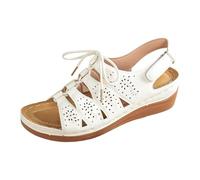 HZling Summer Sandals Women Platform Sandals Solid Color Toe Hollow Out Design Summer Casual Shoes