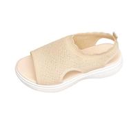 HZling Womans Sandals Breathable Slip On Sandals Open Toe Casual Hollow Out Design Summer Flat Shoes Comfortable Lightweight