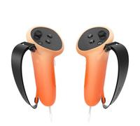 HZLucki Upgraded Controller Grips Compatible with Meta Quest 3 Accessories, Extended Gradient Silicone Controller Strap, Widened Adjustable Knuckle Straps Fits Most Hands (orange)
