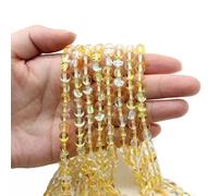 HZLXF1 Natural Labradorite Stone Yellow Synthetic Flash Moon Stone beads Round Loose ball Beads for Jewelry Making Bracelet Earring DIY (Color : Yellow, Item Diameter : 8mm approx 46beads)