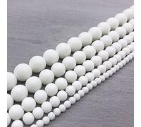 HZLXF1 Natural Matte White Porcelain Stone Beads For Jewelry Making Ceramic DIY Bracelet Necklace 4/6/8/10/ 12mm Strand 15'' 39cm (Color : White, Item Diameter : 8mm approx 46beads)