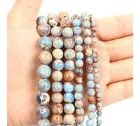 HZLXF1 Natural Stone Beads Light Blue Emperor Stone Loose Beads for Jewelry Making Needlework DIY Bracelet Strand 4-12 MM (Item Diameter : 10mm about 38 pcs)