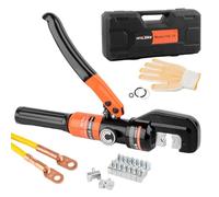 HZLZRZ Hydraulic Crimper YQ/70C, 8 Pairs Dies for Pex Crimping Tool, Ergonomic Vinyl Grip, Range 12AWG-2/0AWG, Ideal for Professionals & DIYers