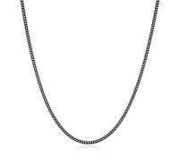 HZMAN 3.5mm Cuban Chain for Men Stainless Steel Men's Black Chain Diamond Cut Hip Hop Link Chains Necklace 16-30 Inch (18in)
