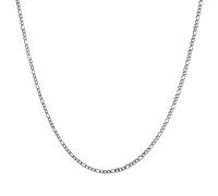 HZMAN 3mm Men Women 24K Real Gold Plated Figaro Chain Stainless Steel Chain Necklace Jewelry Gift 16"-30" (Silver,16in)