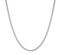 HZMAN 5mm Cuban Chain for Men Stainless Steel Men's Silver Chain Diamond Cut Hip Hop Link Chains Necklace 16-30 Inch (22in)