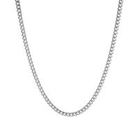 HZMAN 7mm Cuban Chain for Men Stainless Steel Men's Silver Chain Diamond Cut Hip Hop Link Chains Necklace 16-30 Inch (20in)
