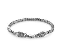 HZMAN 8.5In Rope Chain Bracelet for Men Women Goth Stainless Steel Skull/Feather Carving Link Bracelet, 8.5In, no gemstone