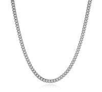 HZMAN 9mm Cuban Chain for Men Stainless Steel Men's Silver Chain Diamond Cut Hip Hop Link Chains Necklace 16-30 Inch (24in)
