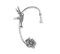HZMAN Adjustable Elf Ear Cuff Earring for Women Stainless Steel No Piercing Ear Wrap Clip On Earrings Jewelry Gift, Left, Stainless Steel, No Gemstone