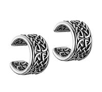 HZMAN Celtic Knot Ear Cuff Earrings for Men Women Stainless Steel No Piercing Clip On Cartilage Retro Knot Pattern Earring Jewelry Gift
