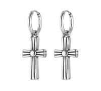 HZMAN Cross Hoop Earrings, Stainless Steel Cross Dangle Earrings, Goth Jewelry Gift for Women