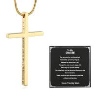 HZMAN Cross Necklace Gift for Family Stainless Steel Philippians 4:13 Bible Verse I CAN DO ALL THINGS Cross Necklace, Stainless Steel, No Gemstone