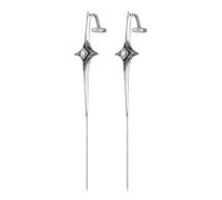 HZMAN Crystal Inlay Goth Star Earrings for Women Punk Stainless Steel Needle Piercing Earrings