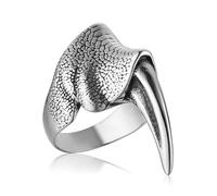 HZMAN Dragon Claw Ring for Men Stainless Steel Gothic Punk Brawny Claw Ring Halloween Jewelry Gift, Metal, No Gemstone