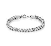HZMAN Franco Chain Bracelets for Men 3mm/4mm/5mm/6mm Stainless Steel Men's Bracelet Square Box Link Chain Bracelet 7-9 Inch, 7in, Stainless Steel, no gemstone