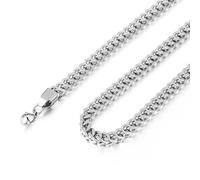 HZMAN Franco Chain for Men 3mm/4mm/5mm/6mm Stainless Steel Men's Chain Square Box Link Chain Necklace 16-30 Inch, 71.12 cm, Stainless Steel, No Gemstone