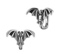 HZMAN Goth Stainless Steel Fake Nose Rings for Men Bat/Rabbit Clip on Nose Jewelry for women Adjustable Non Pierced Jewelry, Stainless Steel, no gemstone