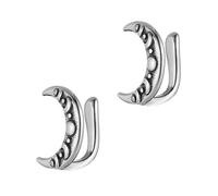 HZMAN Goth Stainless Steel Non Pierced Fake Nose Rings for Men Adjustable Stars/Moon Clip on Nose Jewelry for women