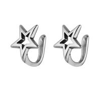 HZMAN Goth Stainless Steel Non Pierced Fake Nose Rings for Men Adjustable Stars/Moon Clip on Nose Jewelry for women